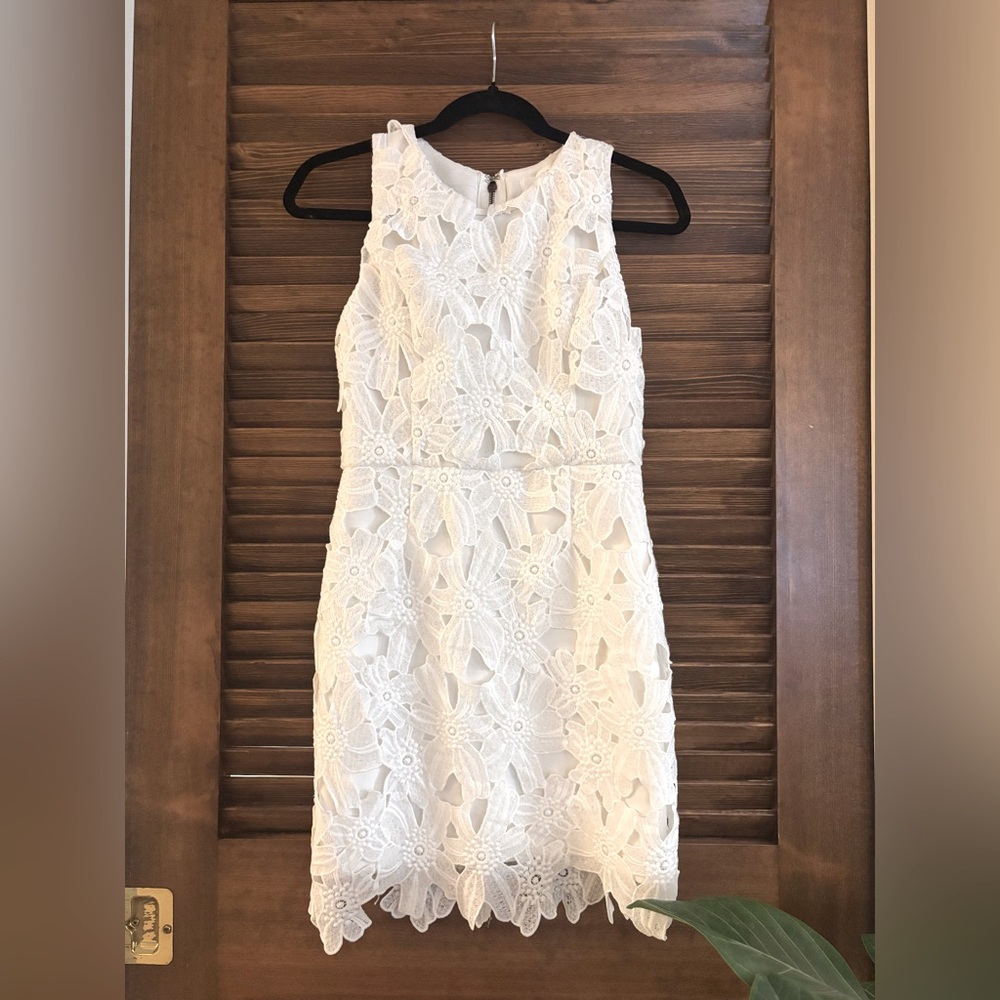 | Anthro | ASTR the Label | White Floral Cutout Overlay Mini Dress Size S